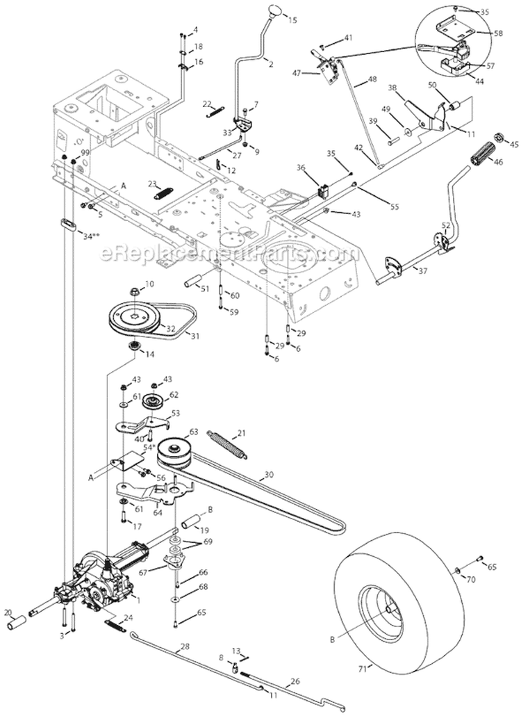 Page C Diagram and Parts List for 13AC762F000  Yard Machines Lawn Tractor